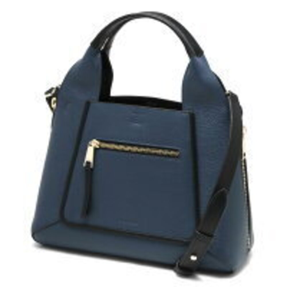 Furla Gilda Tote Shoulder Bag Blue Jay Navy Blue Black